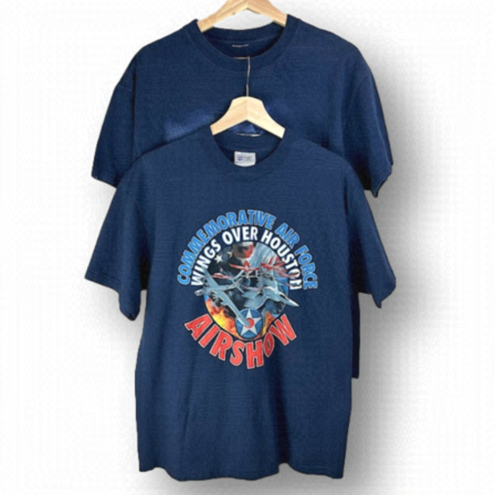 Aviation Fighter Jets Air Show Military Style 2 Piece Bundle T-shirts Navy Blue